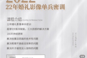 【捐赠29.9[红包]·《Z5219-22年婚礼影像单兵密训》】 【原版无水印】