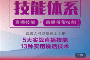 【捐赠29.9[红包]·《Z5111-直播技能训练营-做好直播必备的《直播技能体系》》】 【原版无水印】