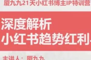 捐赠29.9[红包]·D0467-2022《九九9节小红书博主赚钱课》