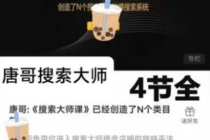 捐赠29.9[红包]·D04710-2022《唐哥-《搜索大师课》已经创造了N个类目第一》
