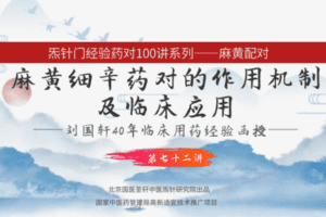 【捐赠9.9[红包]·《Z6481-qz-刘国轩药对100讲-第七十二讲-麻黄细辛的作用机制功能原理，及临床应用》】