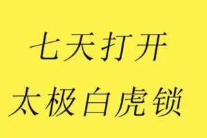 【捐赠9.9[红包]·《Z4916-谢明太极课堂-初级课零基础七天打开太极白虎锁自己开锁不求人永久收看》】