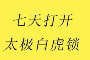 【捐赠9.9[红包]·《Z4916-谢明太极课堂-初级课零基础七天打开太极白虎锁自己开锁不求人永久收看》】