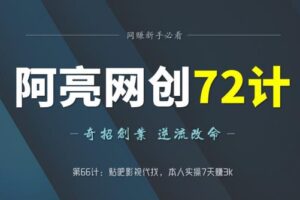 阿亮网创72计第66计：贴吧影视代找，本人实操7天赚3k