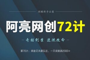 阿亮网创72计第70计：闲鱼无货源玩法，一天纯利润2000