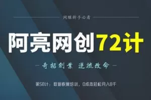 阿亮网创72计第58计：数据恢复培训，0成本轻松月入8千