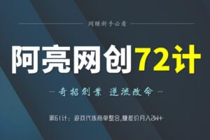 阿亮网创72计第61计：游戏代练商单整合，赚差价月入2W+