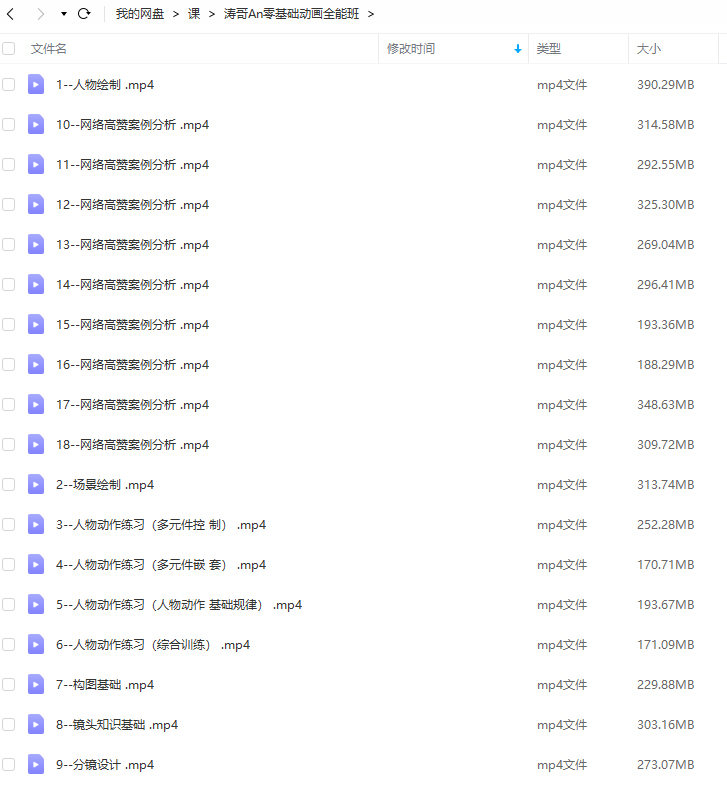 涛哥An零基础动画全能班2022【画质高清只有视频】