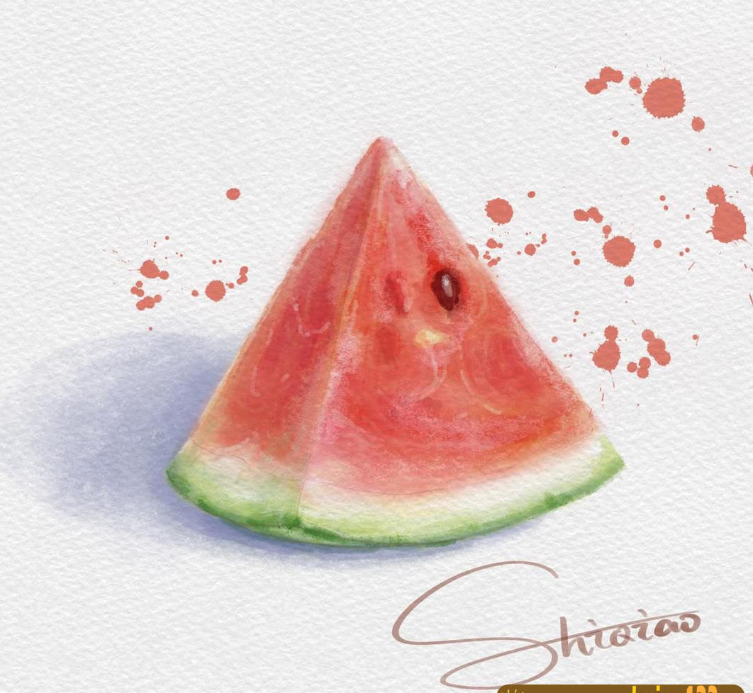 诗乔水彩Ipad插画课水果2020年+甜品【画质高清有笔刷】