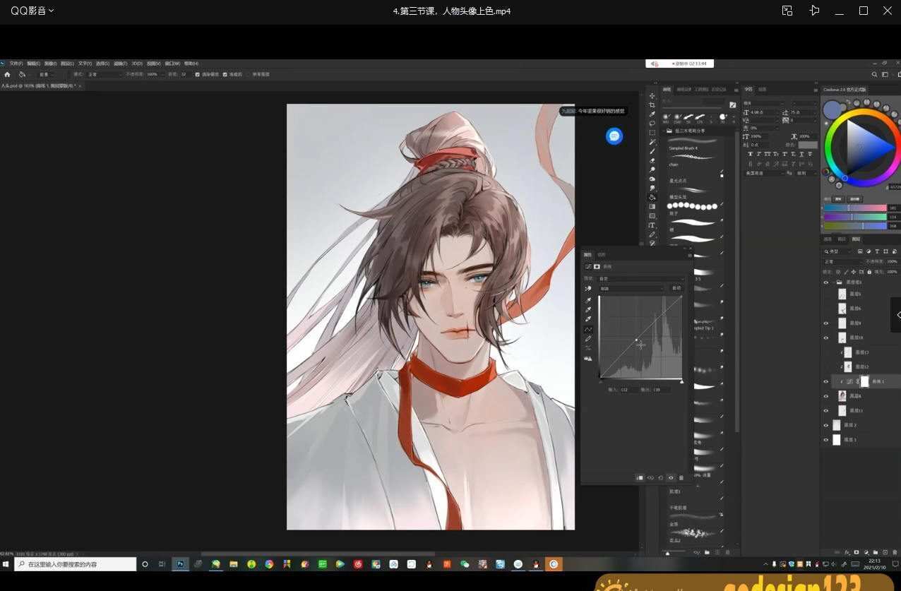 莫那怪三木唯美古风插画班2021年3月结课【画质高清有笔刷课件】