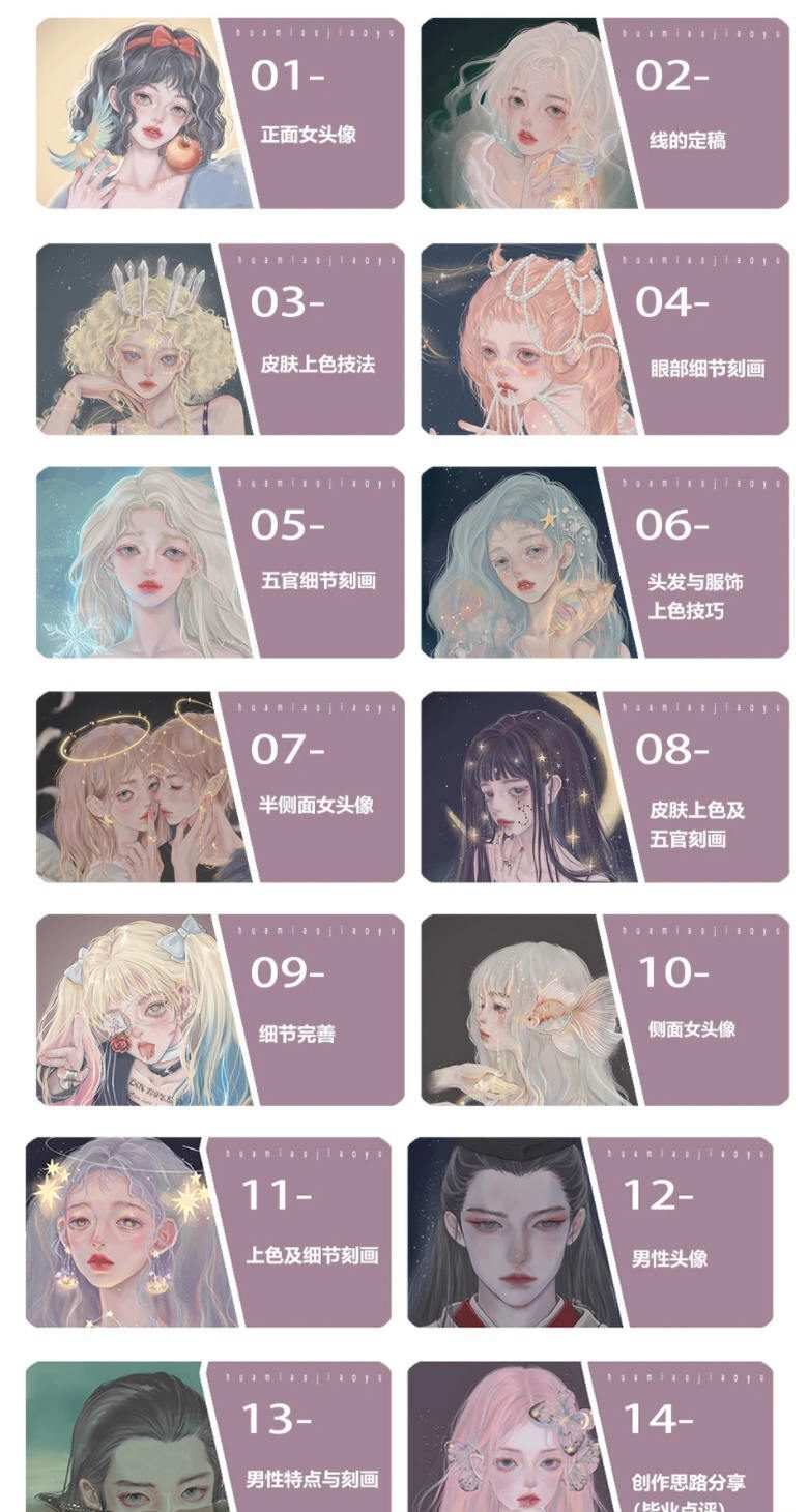 Gua老师2021年9月Ipad人物头像特训班【画质高清有笔刷素材】