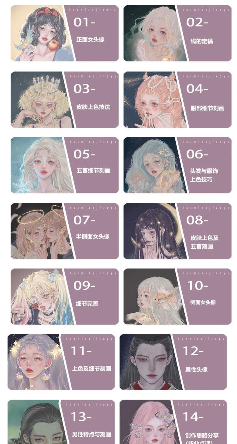 Gua老师2021年9月Ipad人物头像特训班【画质高清有笔刷素材】