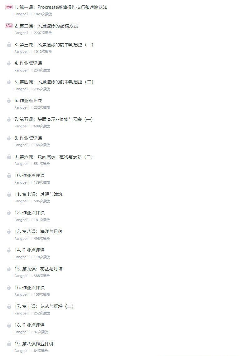 Fangpeii夏日速涂2021年8月Ipad插画课【画质还行有课件】 Fangpeii夏日速涂2021年8月Ipad插画课【画质还行有课件】