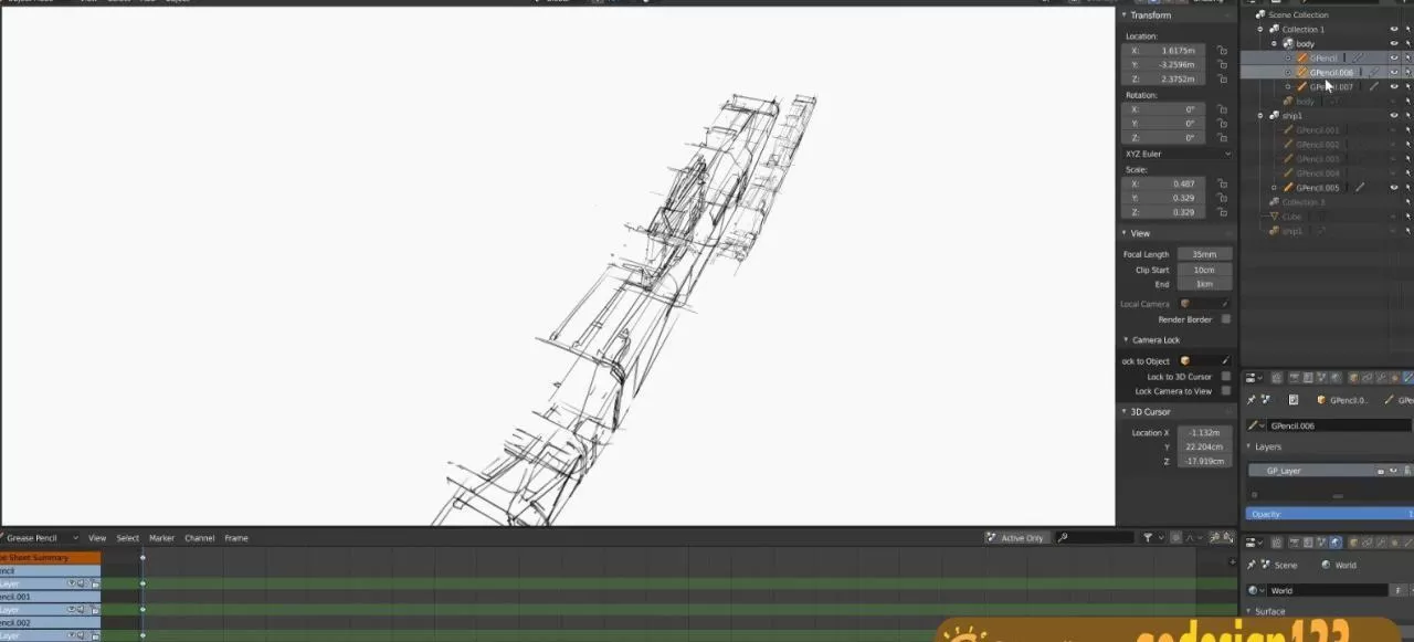 Blender零基础 概念设计篇 Jama Blender2.8最经典的Grease Pencil