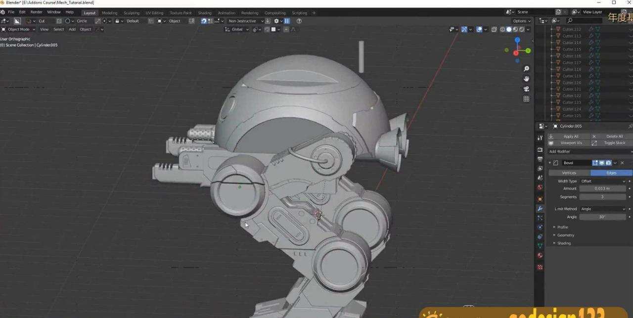 Blender零基础 建模篇 Blender硬表面科幻机甲设计 Blender零基础 建模篇 Blender硬表面科幻机甲设计