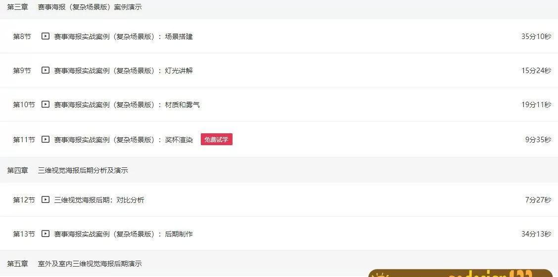 蓝枫2022年三维游戏海报设计系统教程【画质高清有素材】