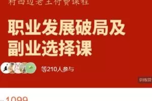 【捐赠[红包]1099.00·《AL4577-村西边老王的-职业发展破局及副业选择课》】