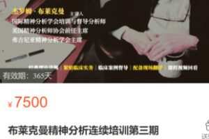 【230[红包]·S3642布莱克曼精神分析连续培训第1-3期】