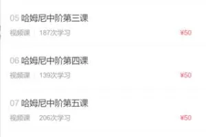 【39[红包]·S3982哈姆尼中阶课程【少一节语音直播】】