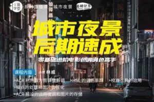 【捐赠9.9[红包]·《Z5001-i摄学堂-城市夜景后期速成，零基础进阶电影色调调色高手》】 【原版无水印】