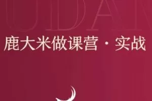捐赠29.9[红包]·D0580-2022《(鹿大米)做课训练营》