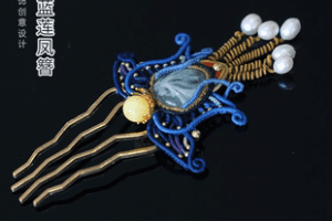 【捐赠9.9[红包]·《Z7713-蓝莲凤簪 编法教程_千代》】