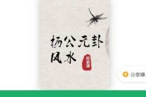 【捐赠[红包]329.99·《AL4710-权俞通课堂-杨公元卦风水》】