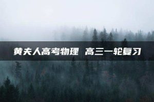 黄夫人高考物理 高三一轮复习
