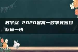 苏宇坚 2020暑高一数学竞赛目标省一班