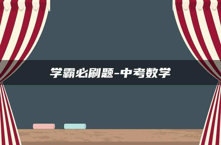 学霸必刷题-中考数学