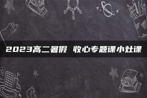 2023高二暑假 收心专题课小灶课