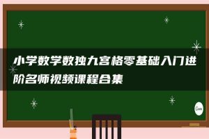 小学数学数独九宫格零基础入门进阶名师视频课程合集