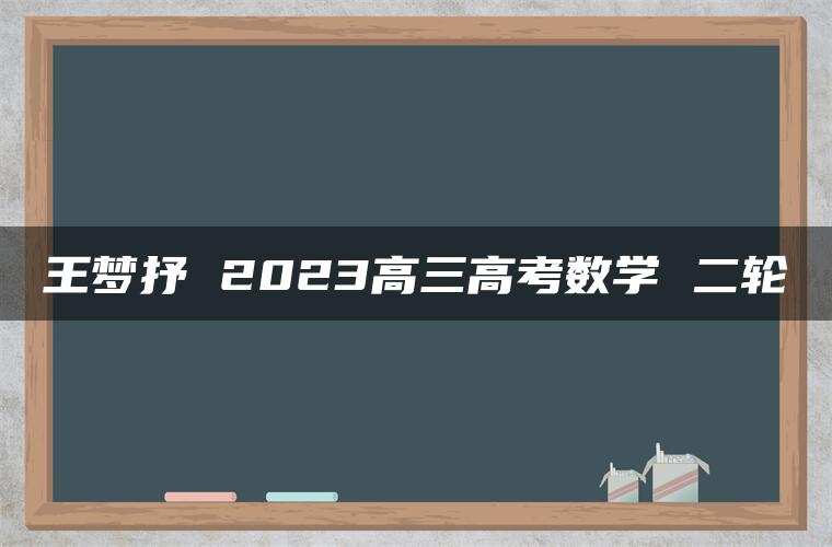 王梦抒 2023高三高考数学 二轮