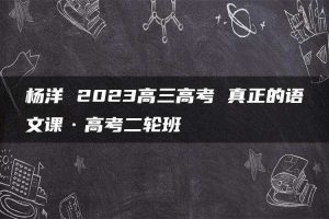 杨洋 2023高三高考 真正的语文课·高考二轮班