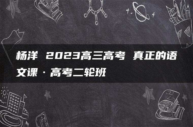 杨洋 2023高三高考 真正的语文课·高考二轮班