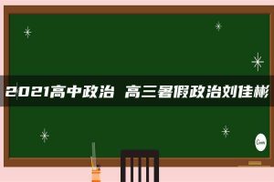 2021高中政治 高三暑假政治刘佳彬