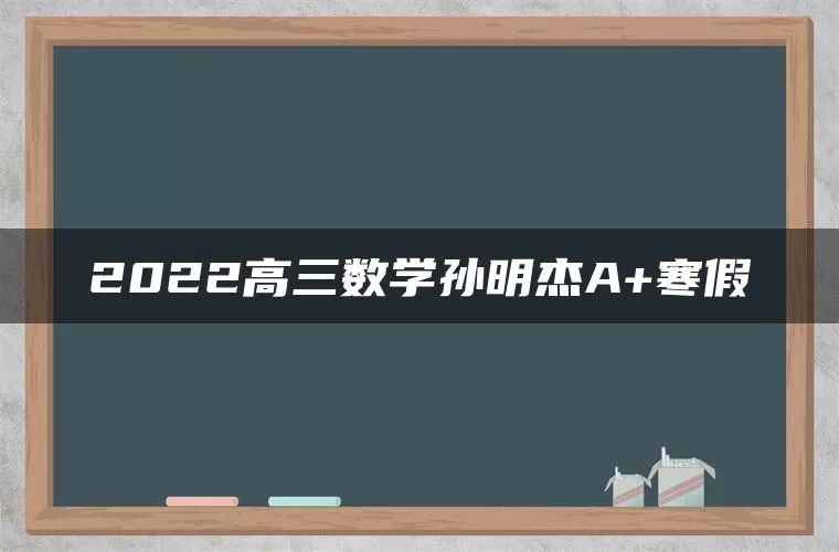 2022高三数学孙明杰A+寒假