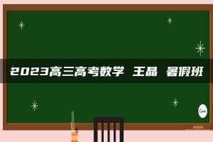2023高三高考数学 王晶 暑假班