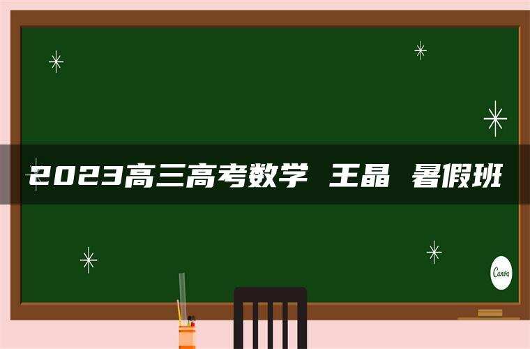 2023高三高考数学 王晶 暑假班