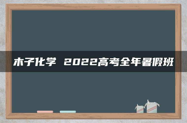 木子化学 2022高考全年暑假班