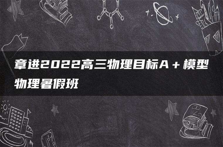 章进2022高三物理目标A＋模型物理暑假班