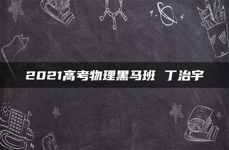 2021高考物理黑马班 丁治宇