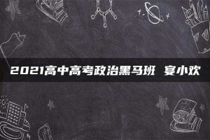 2021高中高考政治黑马班 宴小欢