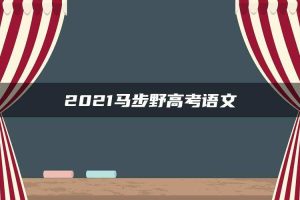 2021马步野高考语文