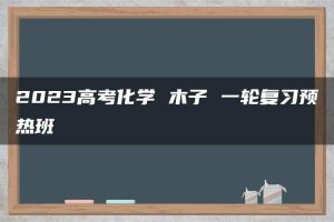 2023高考化学 木子 一轮复习预热班