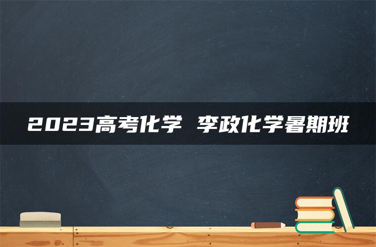 2023高考化学 李政化学暑期班