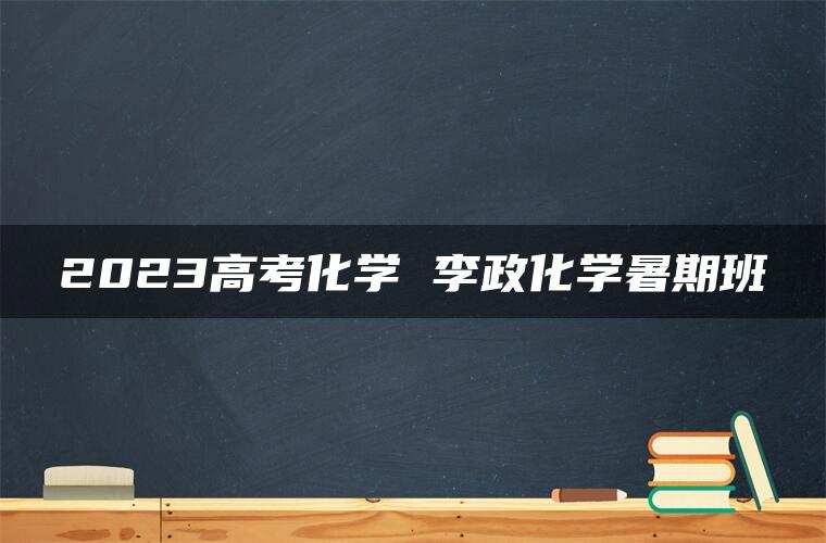 2023高考化学 李政化学暑期班