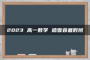 2023 高一数学 哈雪茹暑假班