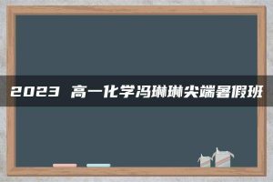 2023 高一化学冯琳琳尖端暑假班