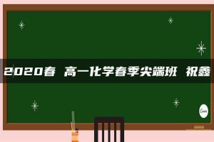 2020春 高一化学春季尖端班 祝鑫